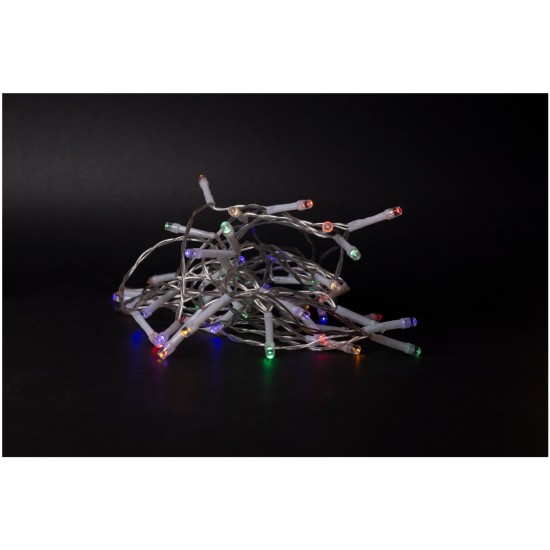 Entac Χριστουγεννιάτικα Λαμπάκια IP44 48 LED με Χρονοδιακόπτη Πολύχρωμα 4m (3xAA Δεν περιλαμβ.)