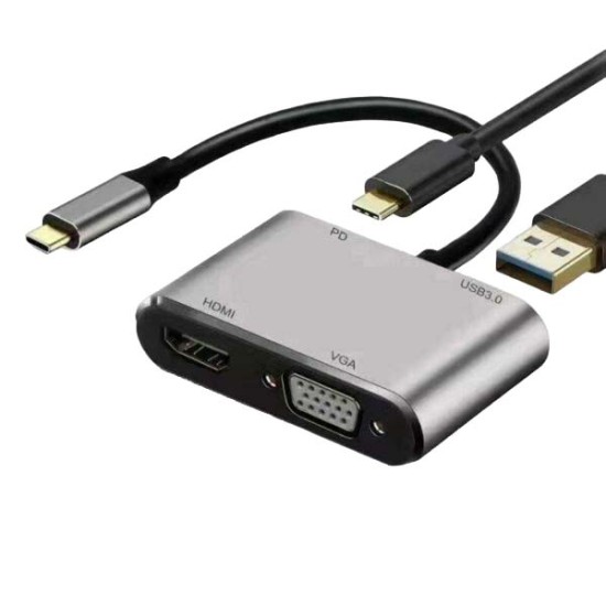 Μετατροπέας 4in1 HDMI VGA USB3.0 PD Μετατροπέας 4in1 HDMI VGA USB3.0 PD