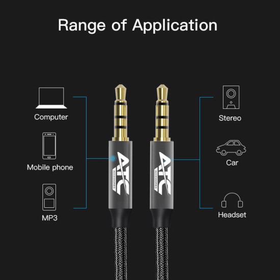 ATC HQ 3.5mm 4 Pin M/M Cable 1.5m ATC HQ 3.5mm 4 Pin M/M Cable 1.5m