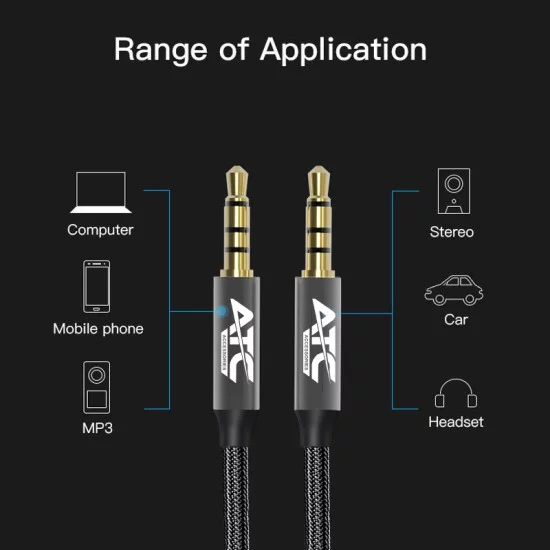 ATC HQ 3.5mm 4 Pin M/M Cable 1.5m ATC HQ 3.5mm 4 Pin M/M Cable 1.5m