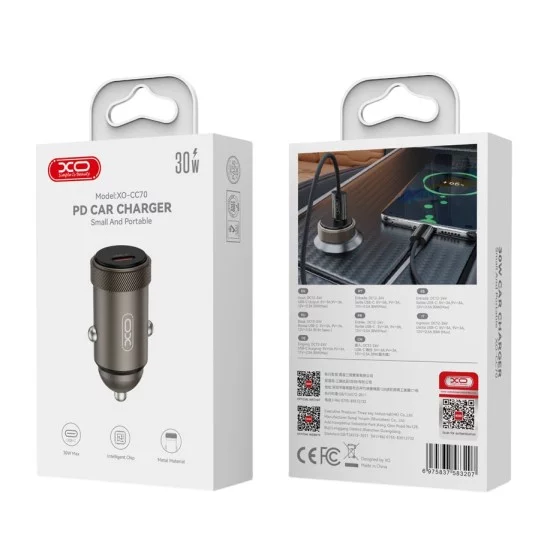 XO CC70 Μίνι Φορτιστής Αυτοκινήτου Μονός PD30W XO CC70 Μίνι Φορτιστής Αυτοκινήτου Μονός PD30W