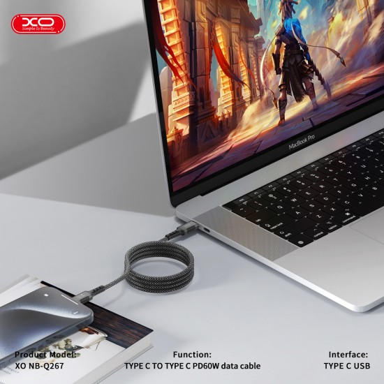 XO NB-Q267 Μαγνητικό Type-c σε Type-c 60W Καλώδιο Δεδομένων 1M XO NB-Q267 Μαγνητικό Type-c σε Type-c 60W Καλώδιο Δεδομένων 1M