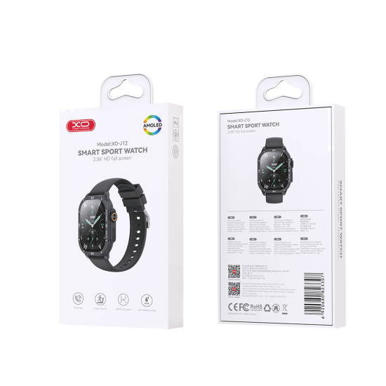 XO J12 AMOLED Smart Αθλητικό Smartwatch Ανθρακί XO J12 AMOLED Smart Αθλητικό Smartwatch Ανθρακί
