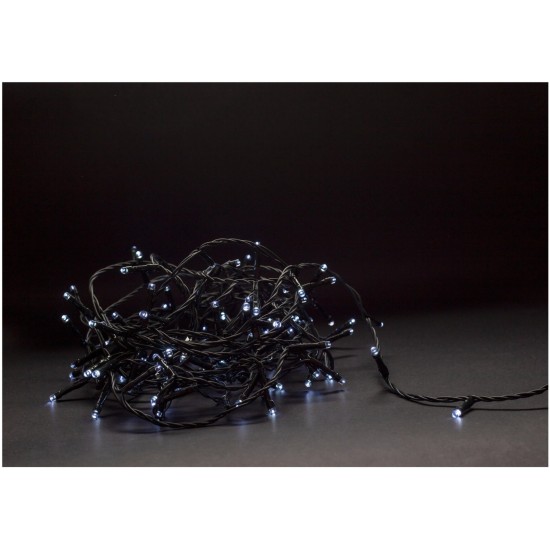 Entac Χριστουγεννιάτικα Λαμπάκια IP44 50 LED Ψυχρό 5m με τηλεχειριστήριο (3xAA Δεν περιλαμβ.)