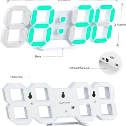 EDUP EH-LED1319 3D LED Wall Clock 9.5 Remote Control Digital Nightlight EDUP EH-LED1319 3D LED Wall Clock 9.5 Remote Control Digital Nightlight
