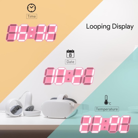 EDUP EH-LEDNI-B-1 Ρολόι τοίχου 3D LED 5,2 Μίνι Ροζ EDUP EH-LEDNI-B-1 Ρολόι τοίχου 3D LED 5,2" Μίνι Ροζ