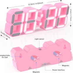 EDUP EH-LEDNI-B-1 Ρολόι τοίχου 3D LED 5,2" Μίνι Ροζ EDUP EH-LEDNI-B-1 Ρολόι τοίχου 3D LED 5,2" Μίνι Ροζ