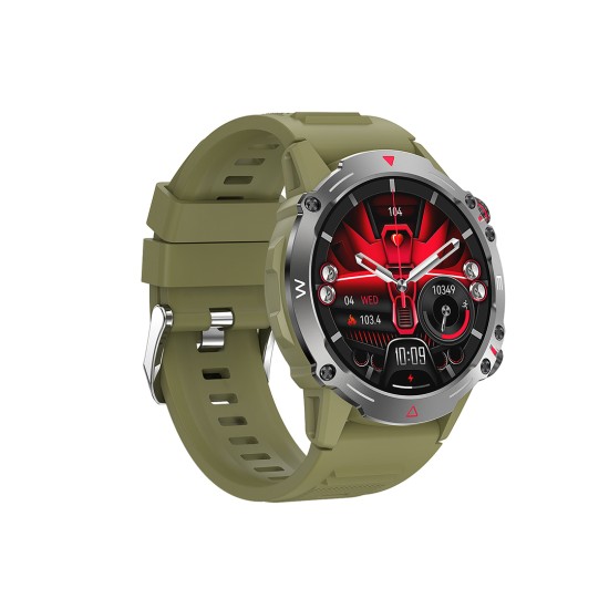 XO J7 Amoled Star Round Smart Sports Call Watch (Πράσινο)