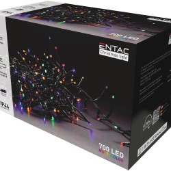 Entac Χριστουγεννιάτικα Λαμπάκια IP44 700 LED Ψείρες Πολύχρωμα 14m