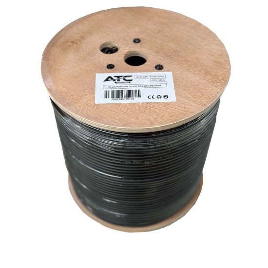 ATC Στροφείο RF ATC-723 RG6 300μ PET Μαύρο ATC Στροφείο RF ATC-723 RG6 300μ PET Μαύρο