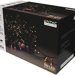 Entac Χριστουγεννιάτικα Λαμπάκια IP44 700 LED Ψείρες Θερμό 14m