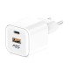 ATC-CHF15 Φορτιστής GaN Ταχείας Φόρτισης με 2 Θύρες USB-A & Type-C 20W