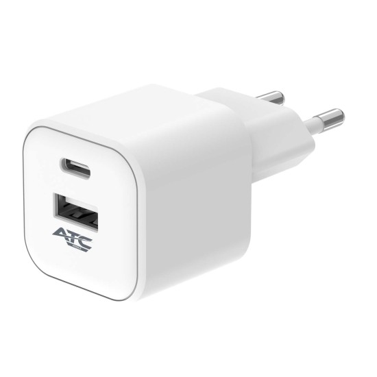 ATC-CH10 Φορτιστής PD με 2 Θύρες USB-Α & Type-C 12W
