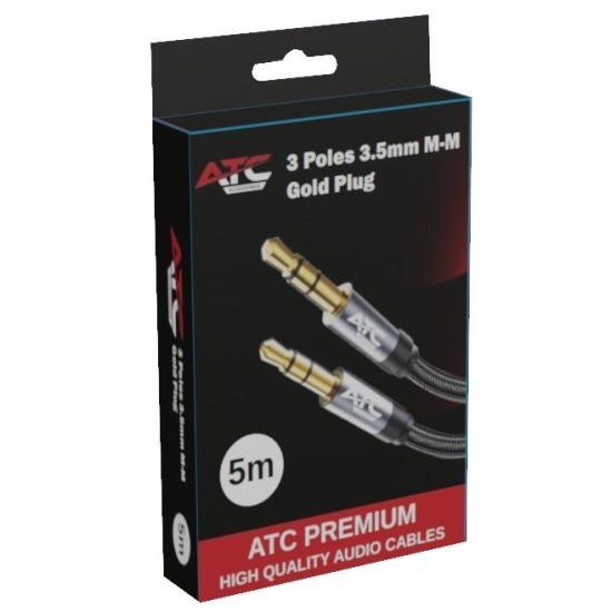 Cable ATC HQ 3.5mm Male / Male 5m Cable ATC HQ 3.5mm Male / Male 5m