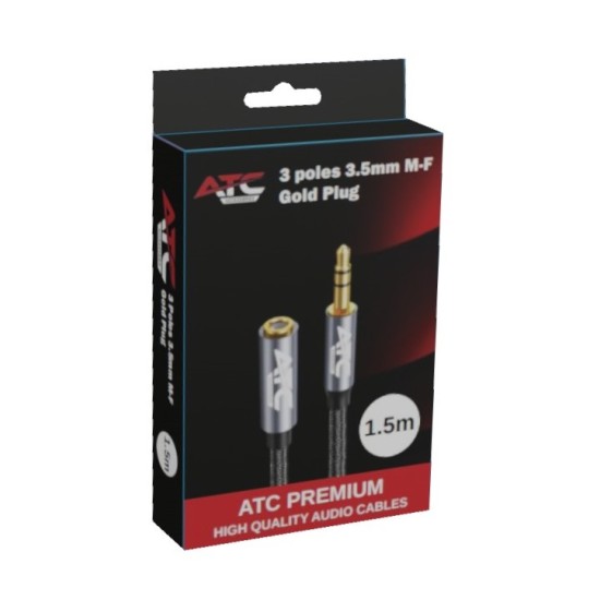 ATC HQ 3.5mm M / F Cable 1.5m ATC HQ 3.5mm M / F Cable 1.5m