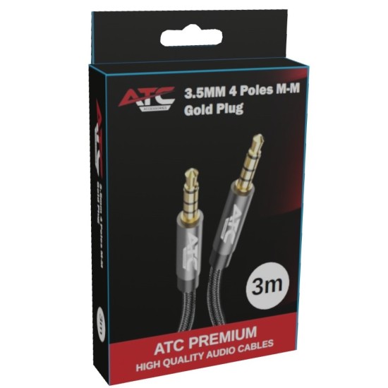 ATC HQ 3.5mm 4 Pin M/M Cable 3m ATC HQ 3.5mm 4 Pin M/M Cable 3m
