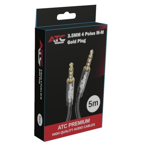 ATC HQ 3.5mm 4 Pin M/M Cable 5m ATC HQ 3.5mm 4 Pin M/M Cable 5m