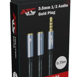 Μετατροπέας ATC HQ 3.5mm 4PIN Θηλ. Σε 2x 3.5mm 0.35m