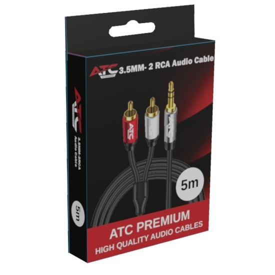 ATC HQ 3.5mm M/ 2 X RCA Cable 5m ATC HQ 3.5mm M/ 2 X RCA Cable 5m