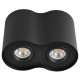 Avide Φωτιστικό Οροφής GU10 Spot Light Στρογγυλό Μαύρο Περιστρεφόμενο Διπλό Avide Φωτιστικό Οροφής GU10 Spot Light Στρογγυλό Μαύρο Περιστρεφόμενο Διπλό
