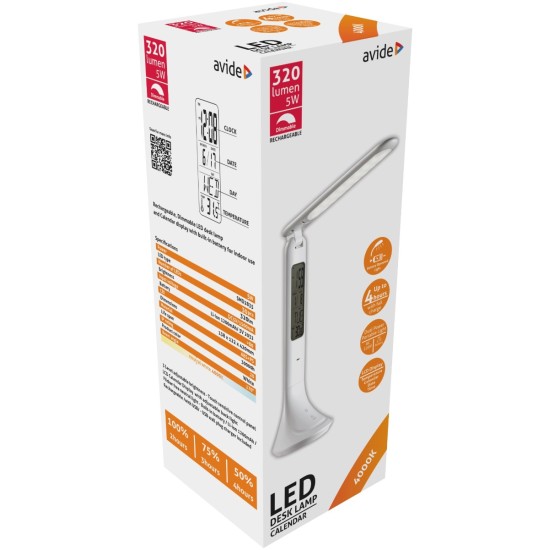 Avide LED Φωτιστικό Γραφείου με Ημερολόγιο Άσπρο 5W Avide LED Φωτιστικό Γραφείου με Ημερολόγιο Άσπρο 5W