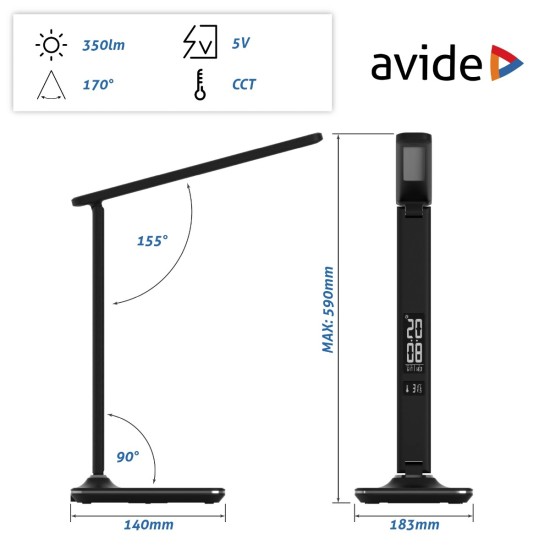 Avide LED Φωτιστικό Γραφείου Δερμάτινο με Ημερολόγιο Μαύρο 6W Avide LED Φωτιστικό Γραφείου Δερμάτινο με Ημερολόγιο Μαύρο 6W