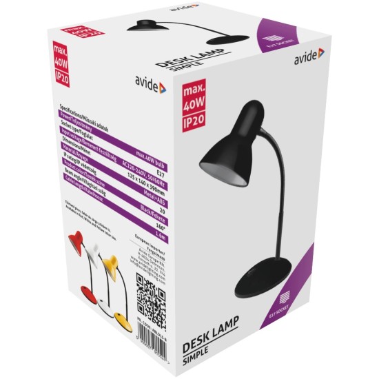 Avide Basic Φωτιστικό Γραφείου Simple Μαύρο Avide Basic Φωτιστικό Γραφείου Simple Μαύρο