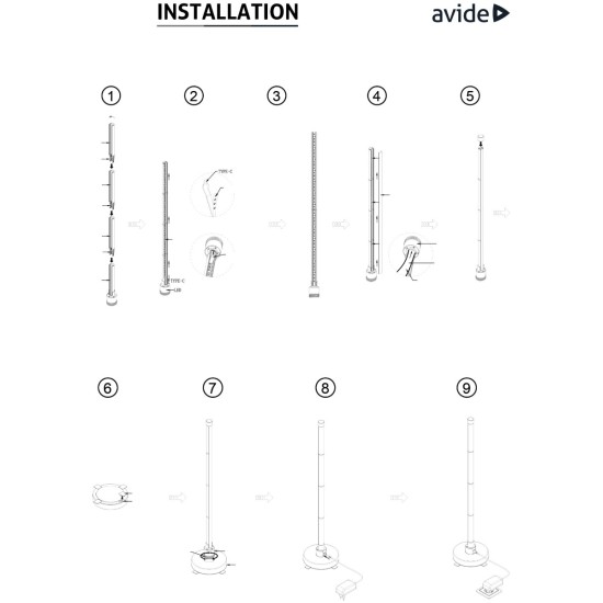 Avide LED Φωτιστικό Δαπέδου Γωνίας RGB + W με με Αισθητήρα Μουσικής Avide LED Φωτιστικό Δαπέδου Γωνίας RGB + W με με Αισθητήρα Μουσικής