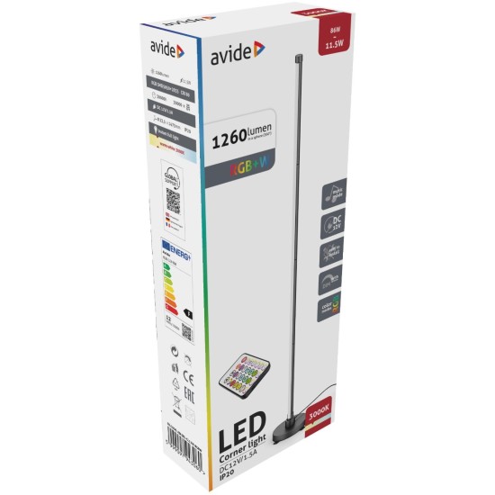 Avide LED Φωτιστικό Δαπέδου Γωνίας RGB + W με με Αισθητήρα Μουσικής Avide LED Φωτιστικό Δαπέδου Γωνίας RGB + W με με Αισθητήρα Μουσικής
