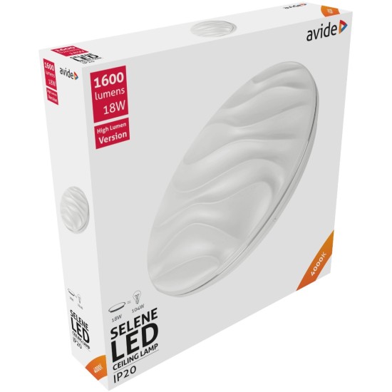 Avide LED Πλαφονιέρα Oyster Selene 18W 330*68mm NW 4000K Avide LED Πλαφονιέρα Oyster Selene 18W 330*68mm NW 4000K