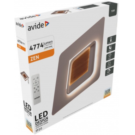 Avide Μοντέρνα Πλαφονιέρα Oyster Zen 75W με RF χειριστήριο Avide Μοντέρνα Πλαφονιέρα Oyster Zen 75W με RF χειριστήριο