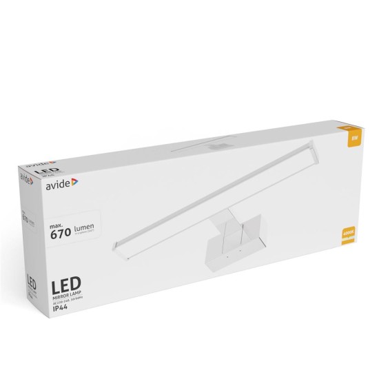Avide LED Τετράγωνο Φωτιστικό Καθρέφτη Chrome Alu 400mm NW 4000K 8W IP44 Avide LED Τετράγωνο Φωτιστικό Καθρέφτη Chrome Alu 400mm NW 4000K 8W IP44