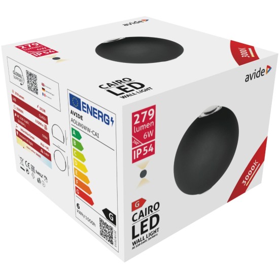 Avide Εξωτερικό Φωτιστικό Τοίχου Cairo 2 Way LED 6W Θερμό 3000K IP54 Avide Εξωτερικό Φωτιστικό Τοίχου Cairo 2 Way LED 6W Θερμό 3000K IP54