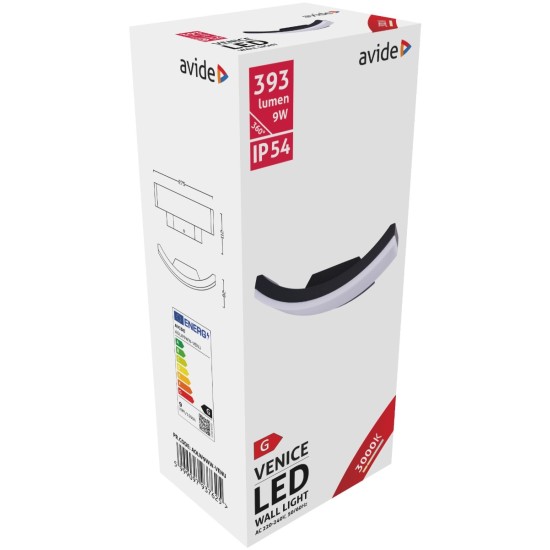 Avide Εξωτερικό Φωτιστικό Τοίχου Venice Up LED 9W Θερμό 3000K IP54 Avide Εξωτερικό Φωτιστικό Τοίχου Venice Up LED 9W Θερμό 3000K IP54