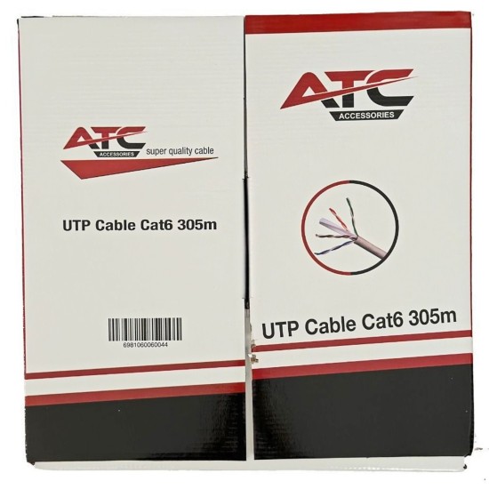 ATC Στροφείο Δικτύου ATC-613 UTP CAT6 305m Γκρί Εσωτερικό ATC Στροφείο Δικτύου ATC-613 UTP CAT6 305m Γκρί Εσωτερικό