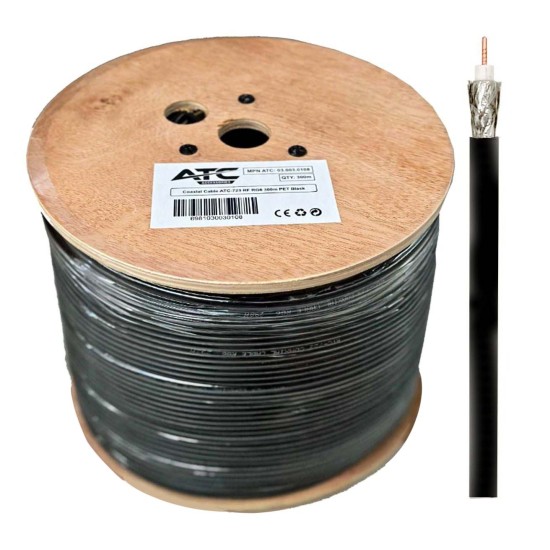ATC Στροφείο RF ATC-723 RG6 300μ PET Μαύρο ATC Στροφείο RF ATC-723 RG6 300μ PET Μαύρο