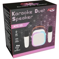 ATC-13 Ασύρματο Ηχείο Καραόκε με 2 Μικρόφωνα 5W RGB