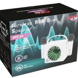 ATC-14 Ασύρματο Ηχείο Καραόκε με 2 Μικρόφωνα RGB