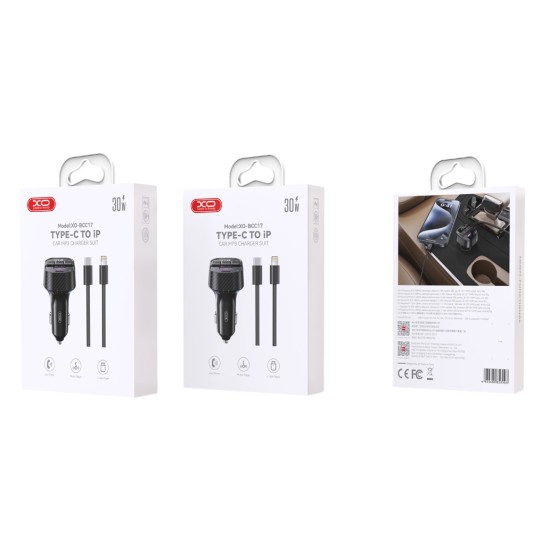 XO BCC17 Smart Bluetooth MP3 A+C Dual Port PD30W Φορτιστής Αυτοκινήτου με καλώδιο Type-C XO BCC17 Smart Bluetooth MP3 A+C Dual Port PD30W Φορτιστής Αυτοκινήτου με καλώδιο Type-C