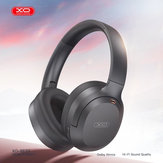 XO BE53 Ακουστικά Κεφαλής Bluetooth Tough Style με Περιστρεφόμενη Στέκα & ANC Μαύρα