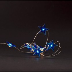 Entac Χριστουγεννιάτικα Εσωτερικά Μπλέ Αστέρια 10 LED Θερμό 1m (2xAA Δεν περιλαμβ.)