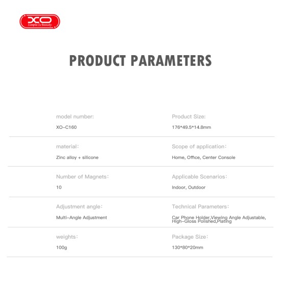 XO C160 Universal Μαγνητική Τρίπτυχη Βάση Κινητού XO C160 Universal Μαγνητική Τρίπτυχη Βάση Κινητού