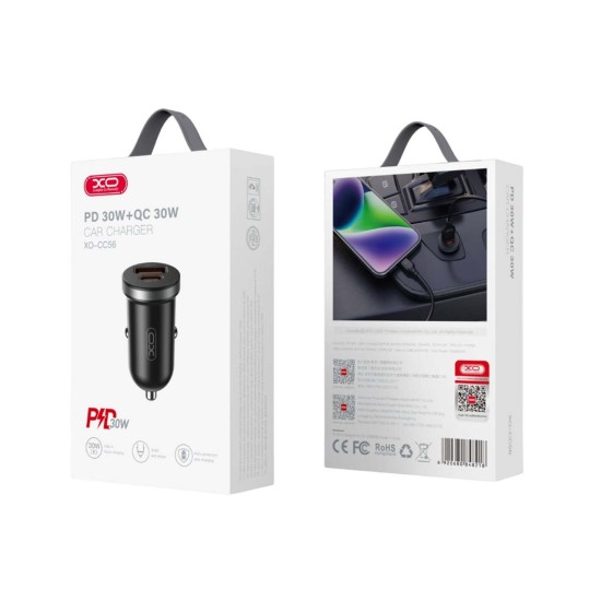 XO CC56 mini car charger A+C single port 30W/simultaneous 5V3A XO CC56 mini car charger A+C single port 30W/simultaneous 5V3A