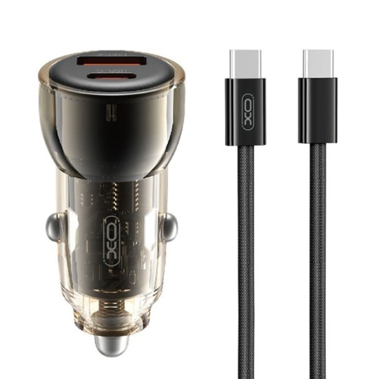 XO CC60 Smart Διαφανής Φορτιστής Αυτοκινήτου A30+C30 60W+Type-c Καφέ XO CC60 Smart Διαφανής Φορτιστής Αυτοκινήτου A30+C30 60W+Type-c Καφέ