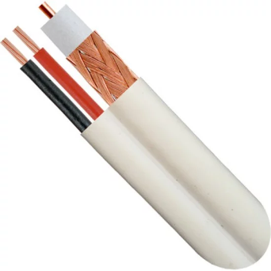ATC-500 RG59 CCS+ 2x0.50mm Καλώδιο CCTV Λευκό 100m