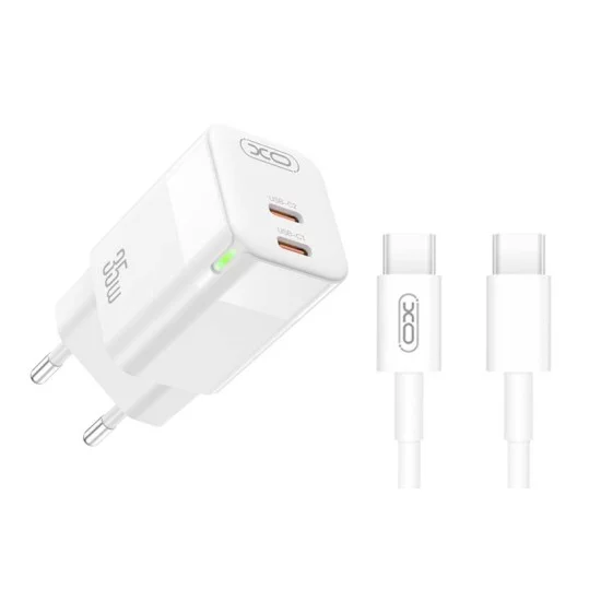 XO CE07 (EU) Διπλός Φορτιστής PD GaN με Καλώδιο Type-C XO CE07 (EU) Διπλός Φορτιστής PD GaN με Καλώδιο Type-C