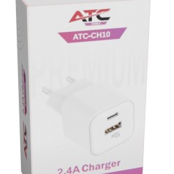 ATC-CH10 Φορτιστής PD με 2 Θύρες USB-Α & Type-C 12W