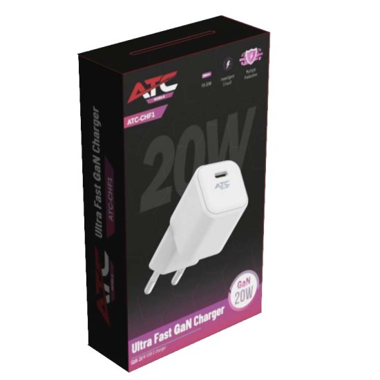 ATC-CHF1 Ultra Fast GaN Charger 20w White (Nano)