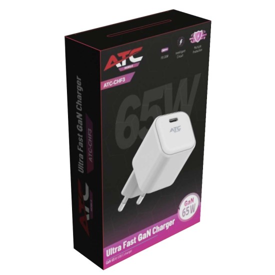 ATC-CHF3 Ultra Fast GaN Charger 65w White (Nano)