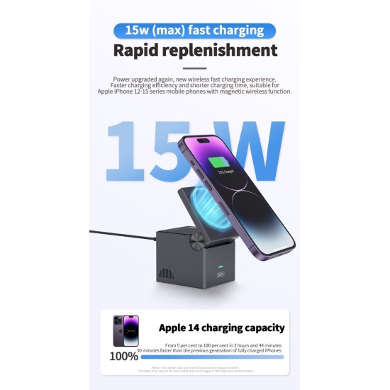 XO CX027 Κινητό /Apple Watch/ TWS 3-σε-1 Ασύρματος φορτιστής 15W